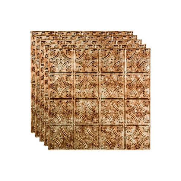Acoustic Ceiling Products Fasade Traditional Syle No 1 - 23-3/4" x 23-3/4" PVC Lay In Tile in Bermuda Bronze - PL5017 PL5017 - main